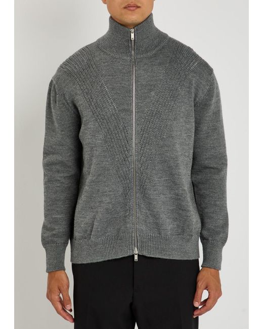 Jil Sander Gray Melange Wool Cardigan for men