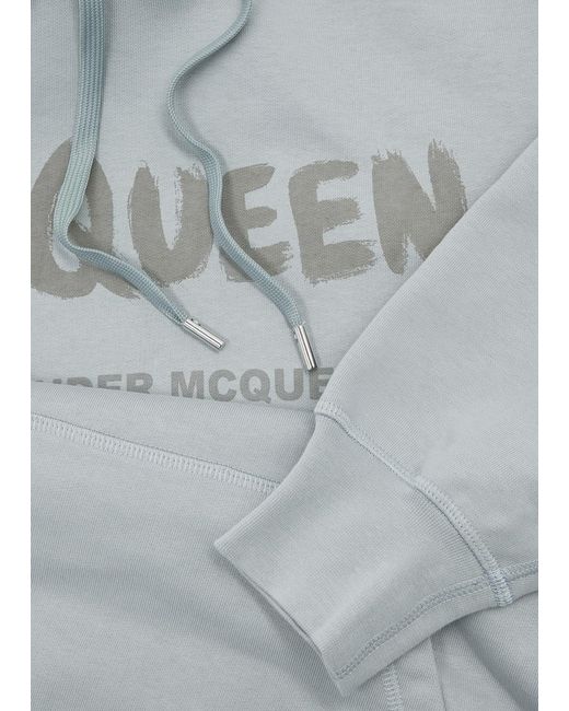 Alexander McQueen Gray Logo Hooded Cotton Sweatshirt for men