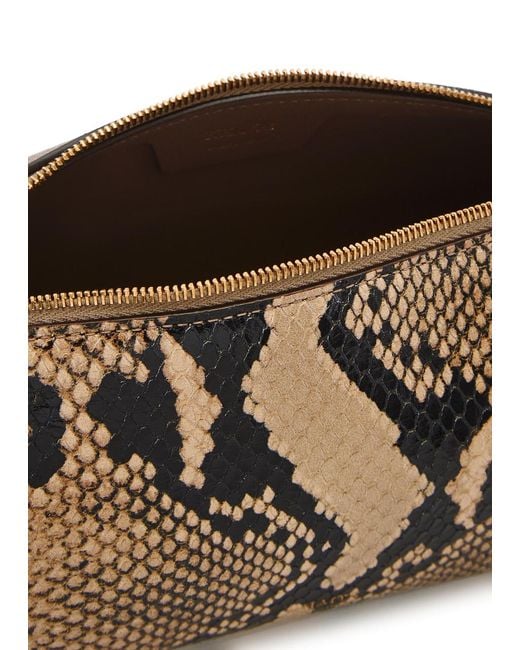 Khaite Brown Kye Mini Snake-Effect Leather And Suede Cross-Body Bag
