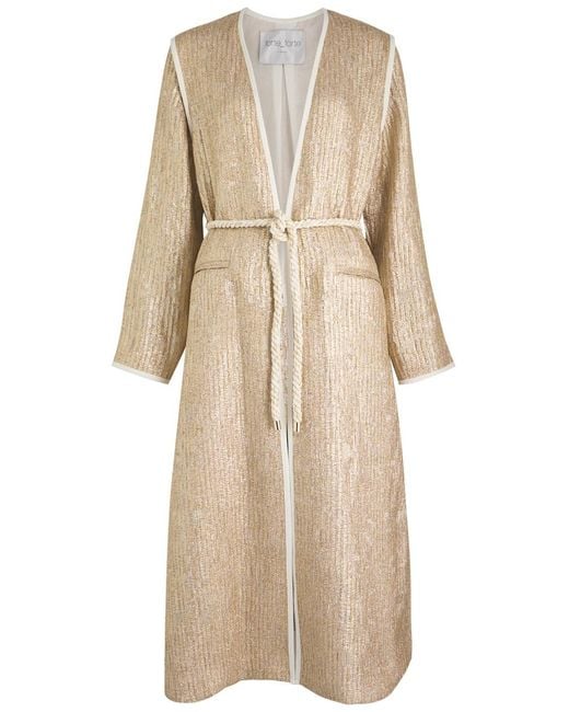 Forte Forte Natural Chic Belted Lurex Coat