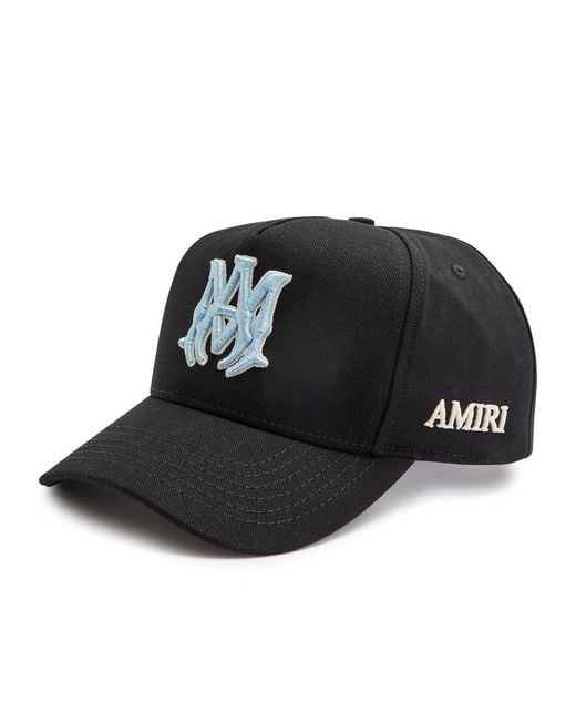 Amiri Black Logo-Embroidered Canvas Cap for men
