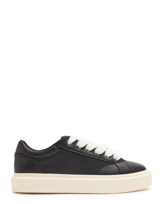 Cleens Black Ace Chunky-Lace Leather Sneakers for men