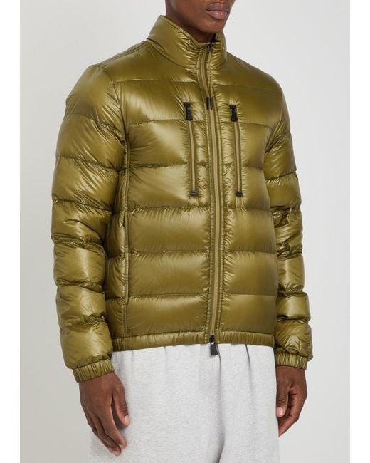 Moncler Green Logo-Appliquéd Padded Shell Jacket for men