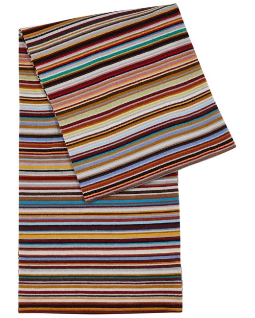 Paul Smith Multicolor Signature Striped Wool Scarf for men