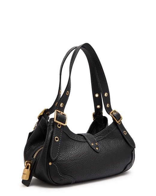 COACH Black Drifter Small Grained Leather Shoulder Bag
