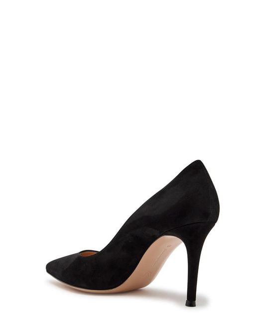 Gianvito Rossi Black Camoscio 85 Suede Pumps