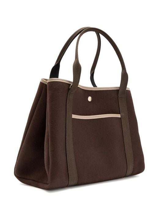 Rue de Verneuil Brown Traversée M Pockets Whip Wool Tote Bag