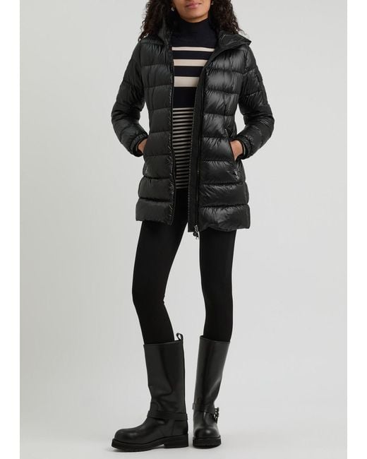 Moncler Black Glements Hooded Quilted Shell Jacket