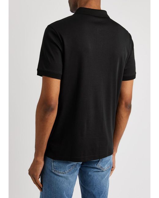 Calvin Klein Black Logo Cotton Polo Shirt for men