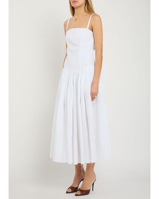 Gabriela Hearst Women's White Oriana Linen Midi Dress Gabriela Hearst Women's White Oriana Linen Midi Dress