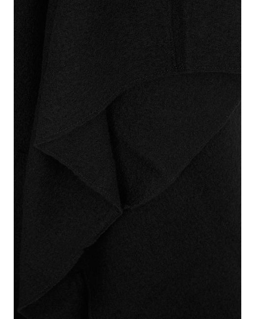 Eileen Fisher Black Bouclé Wool Poncho