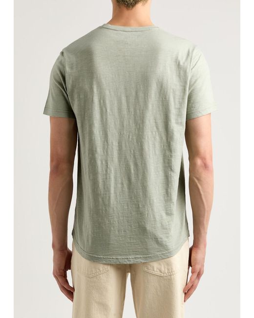 PAIGE Green Kenneth Cotton T-Shirt for men