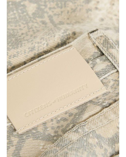 Citizens of Humanity Natural Miro Python-Print Barrel-Leg Jeans
