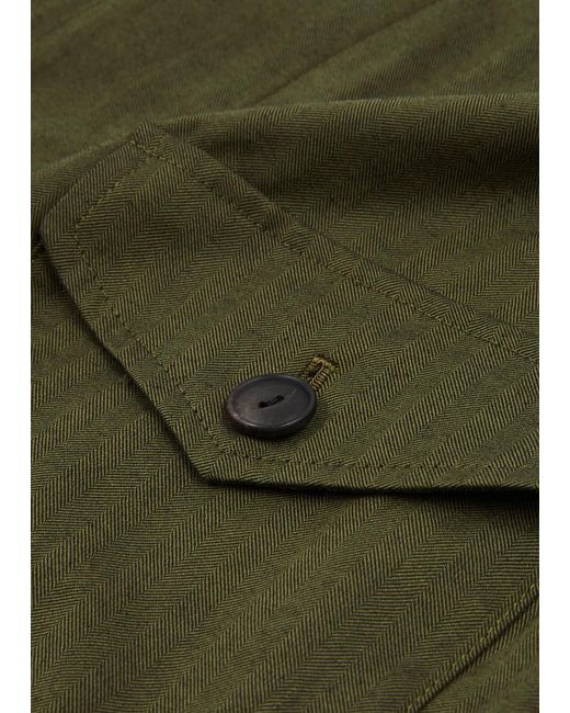 Paul Smith Green Herringbone Cotton-Blend Overshirt for men