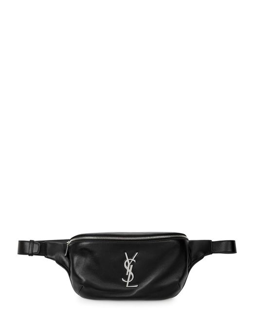 Saint Laurent Black Marsupio Logo Leather Belt Bag for men
