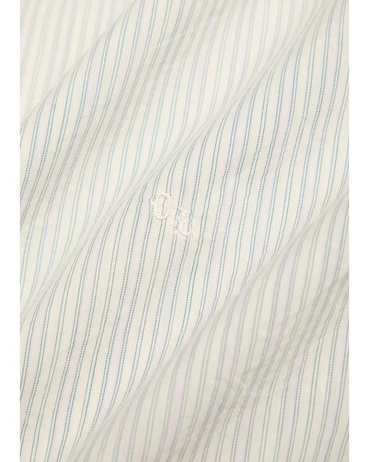 Our Legacy White Above Pinstriped Cotton-Blend Shirt for men