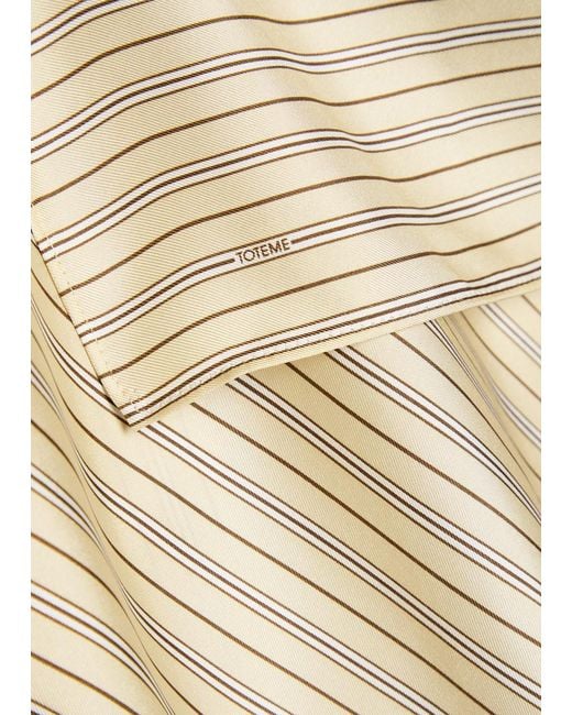 Totême Natural Striped Silk Scarf