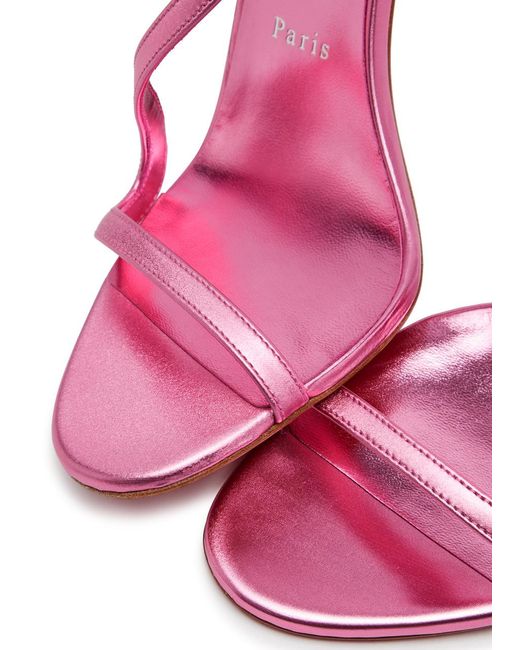 Christian Louboutin Pink Rosalie 100 Metallic Leather Sandals