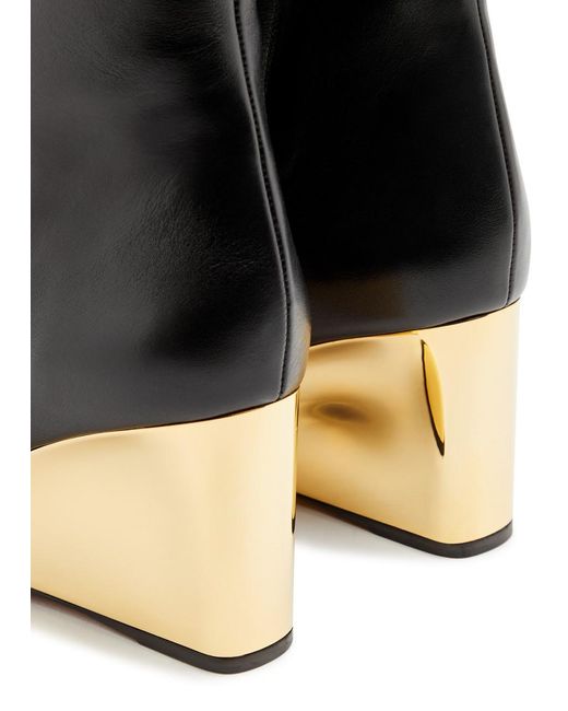 Chloé Black Rebecca 70 Leather Wedge Ankle Boots