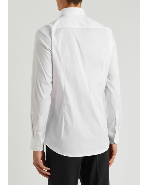 Boss White Cotton-Blend Shirt for men