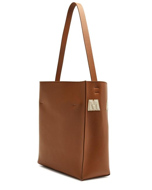 Marni Brown Museo Small Leather Tote