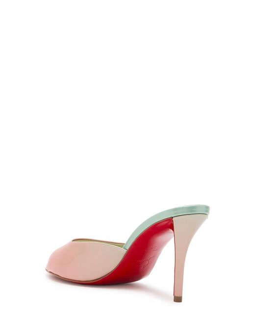 Christian Louboutin Pink Miss Z 80 Patent Leather Mules