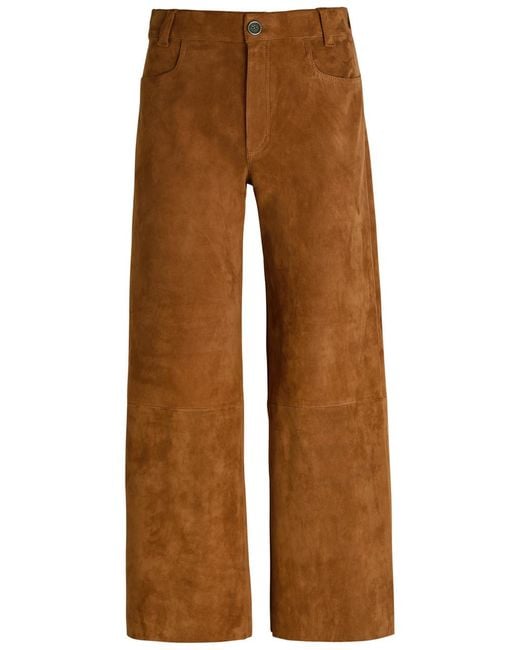 Stouls Brown Lilou Stretch-Suede Trousers