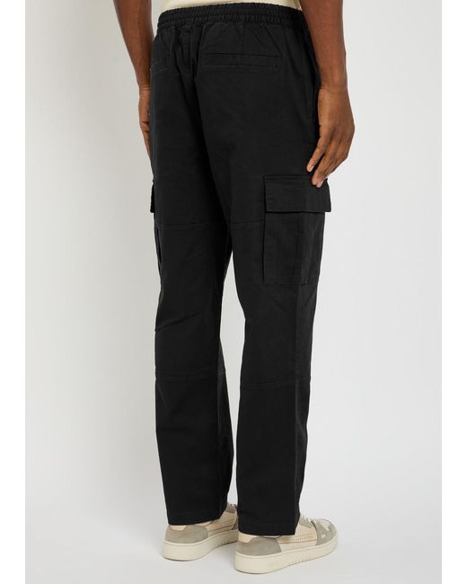 Represent Black Standard Stretch-Cotton Cargo Trousers for men