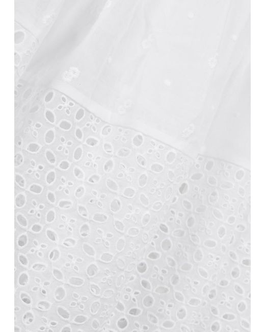 Isabel Marant White Sabba Broderie-anglaise Cotton Maxi Dress
