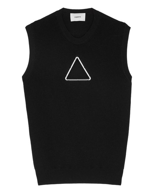 Coperni Black Triangle Cut-Out Wool Vest
