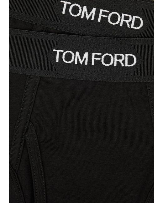 Tom Ford Black Stretch Cotton Briefs for men