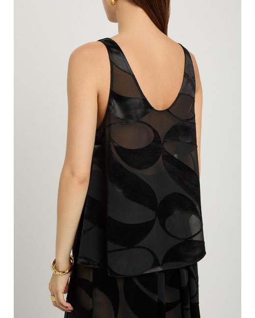 Delos Black Mira Devoré Georgette Top