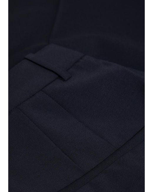 Rohe Blue Daria Pleated Wool-Blend Trousers