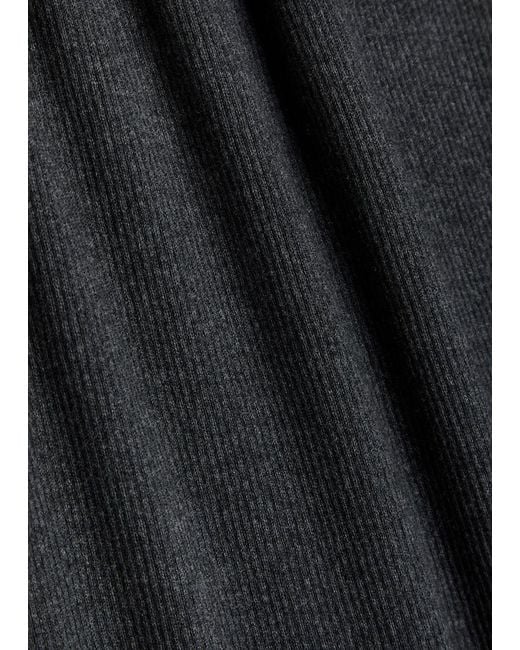 Lisa Yang Black Lexie Cotton And Cashmere-Blend Midi Dress