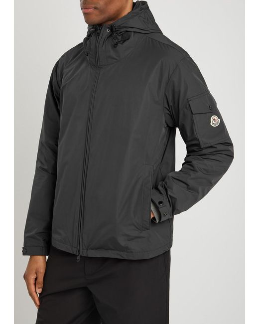 Moncler Black Sassiere Hooded Nylon Jacket for men