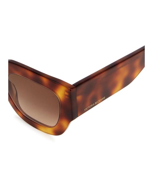 Victoria Beckham Brown Tortoiseshell Square-Frame Sunglasses
