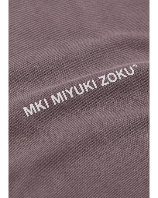 MKI Miyuki-Zoku Purple Uniform Logo-Print Cotton T-Shirt for men