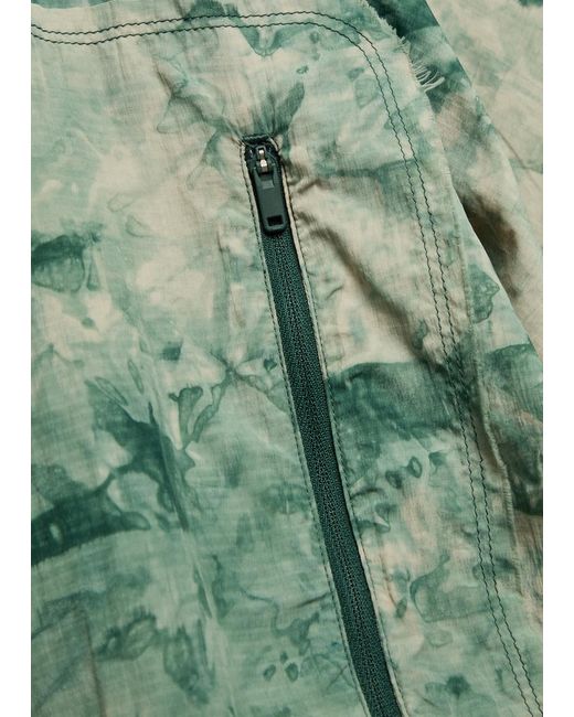 Y-3 Green Printed Hooded Nylon Running Jacket for men