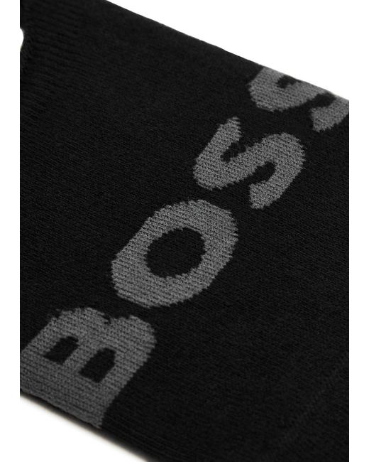 Boss Black Logo Cotton-Blend Trainer Socks for men