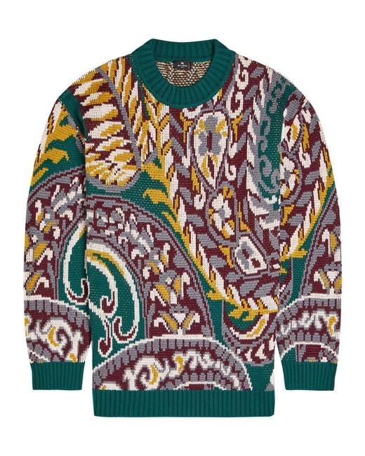 Etro Multicolor Patterned Wool-Blend Jumper