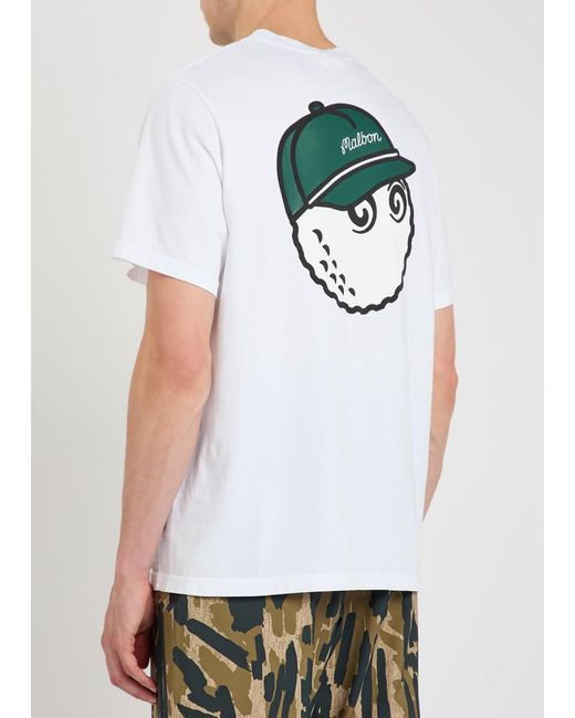 Malbon White Baldwin Printed Cotton T-Shirt for men