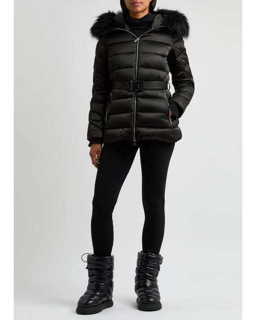 Moncler Black Cupidone Hooded Belted Shell Jacket