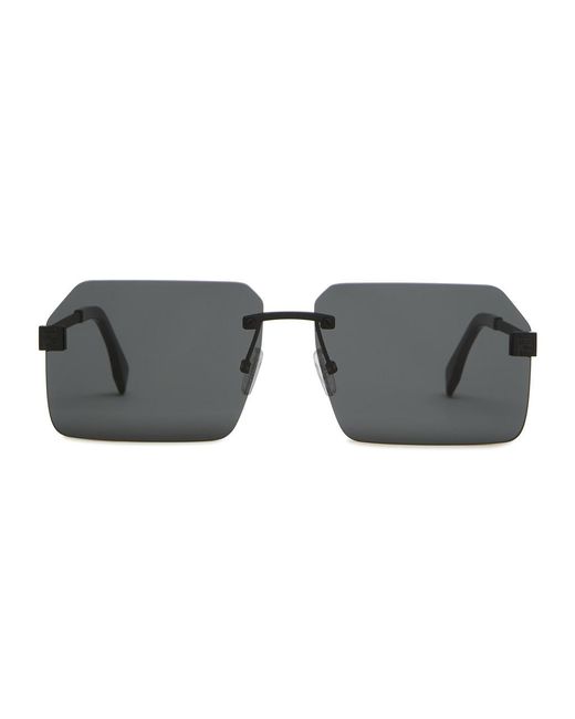 Fendi Black Rectangle-Frame Sunglasses