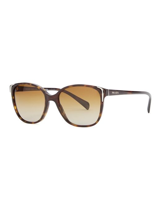 Prada Metallic Tortoiseshell Square-frame Sunglasses