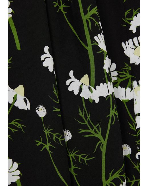 BERNADETTE Black Daisy Floral-print Silk Maxi Dress