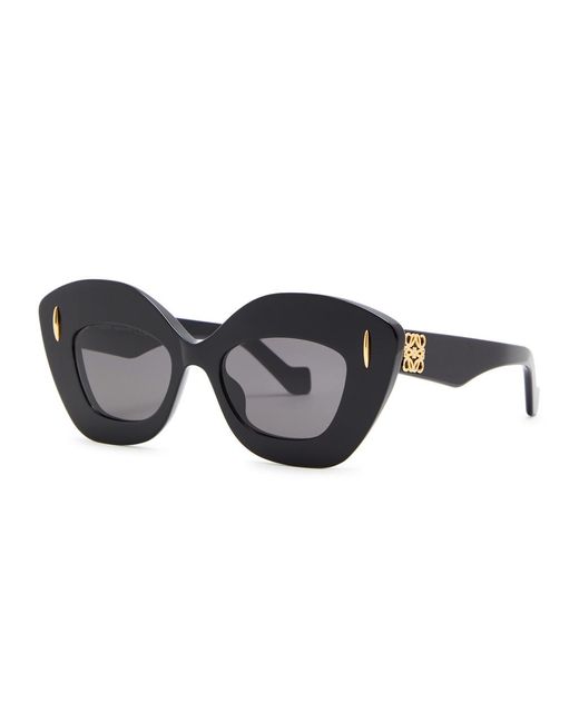 Loewe Black Oversized Cat-eye Sunglasses
