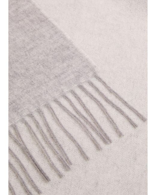 Acne Gray Venus Logo-Intarsia Wool Scarf
