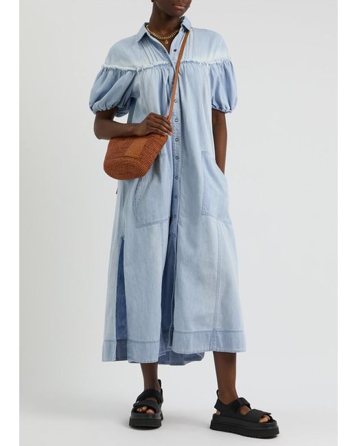 Free People Blue On The Road Chambray Maxi Dress