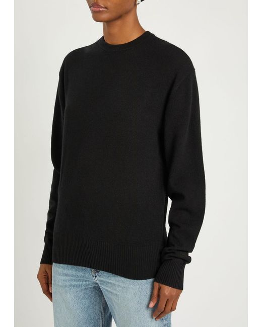 Totême Black Classic Crew-Neck Cashmere Jumper
