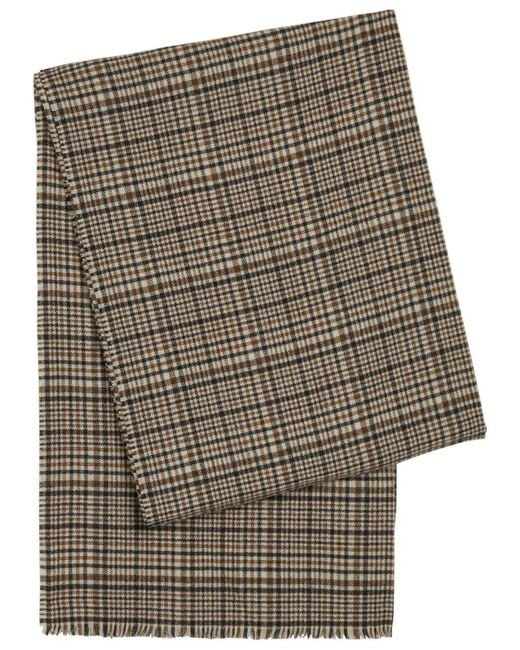 Brunello Cucinelli Gray Houndstooth Cashmere Scarf